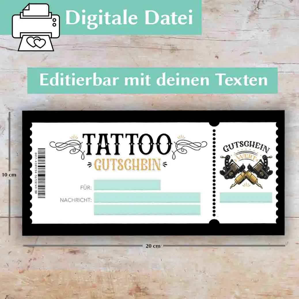 Tattoo Gutscheinvorlage