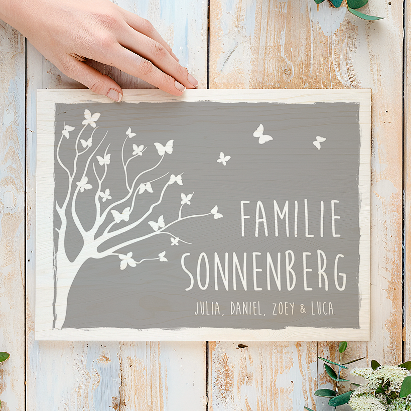 Türschild Familie Baum Herzensprojekt Manufaktur