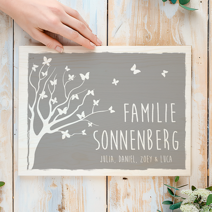 Türschild Familie Baum Herzensprojekt Manufaktur