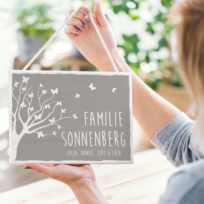 Türschild Familie Baum Herzensprojekt Manufaktur