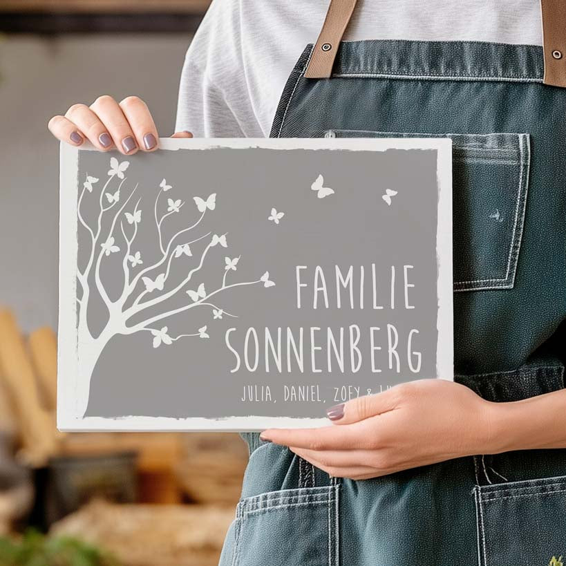 Türschild Familie Baum Herzensprojekt Manufaktur