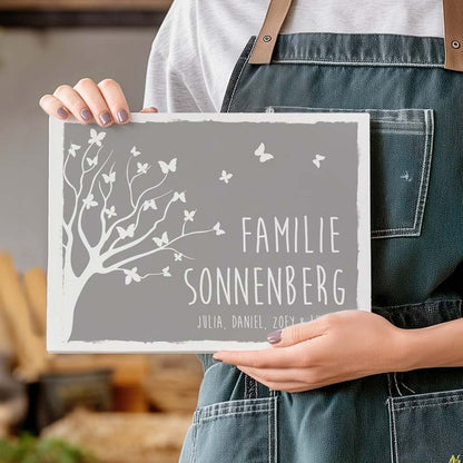 Türschild Familie Baum Herzensprojekt Manufaktur