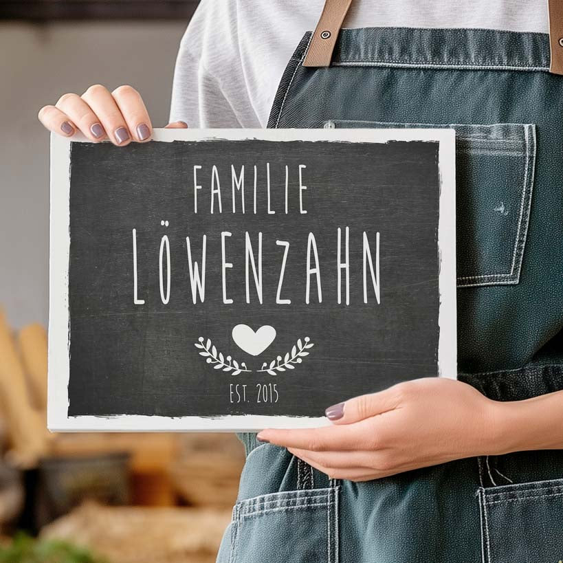 Türschild mit Namen Herzensprojekt Manufaktur